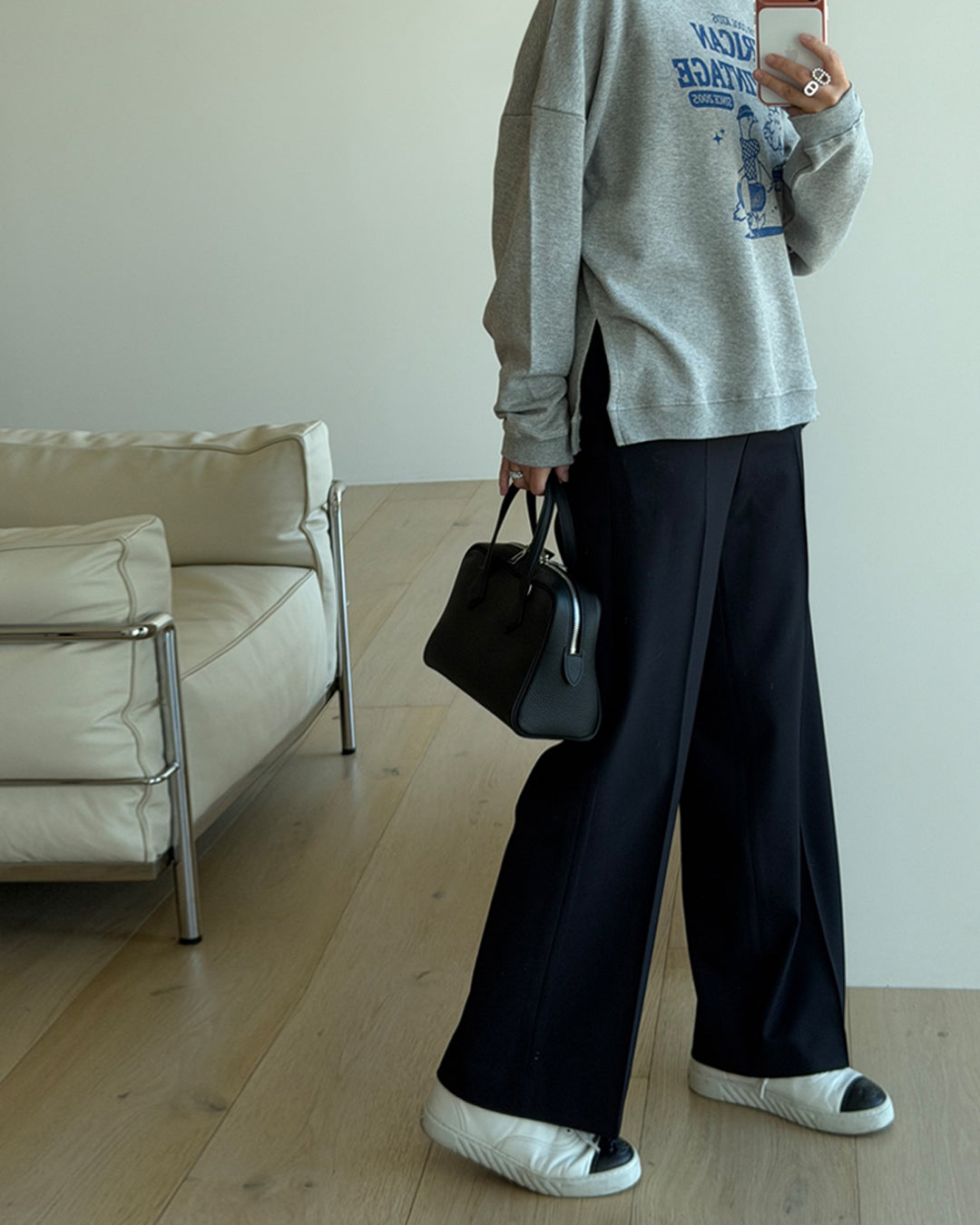 Center Seam Wide Straight Trousers