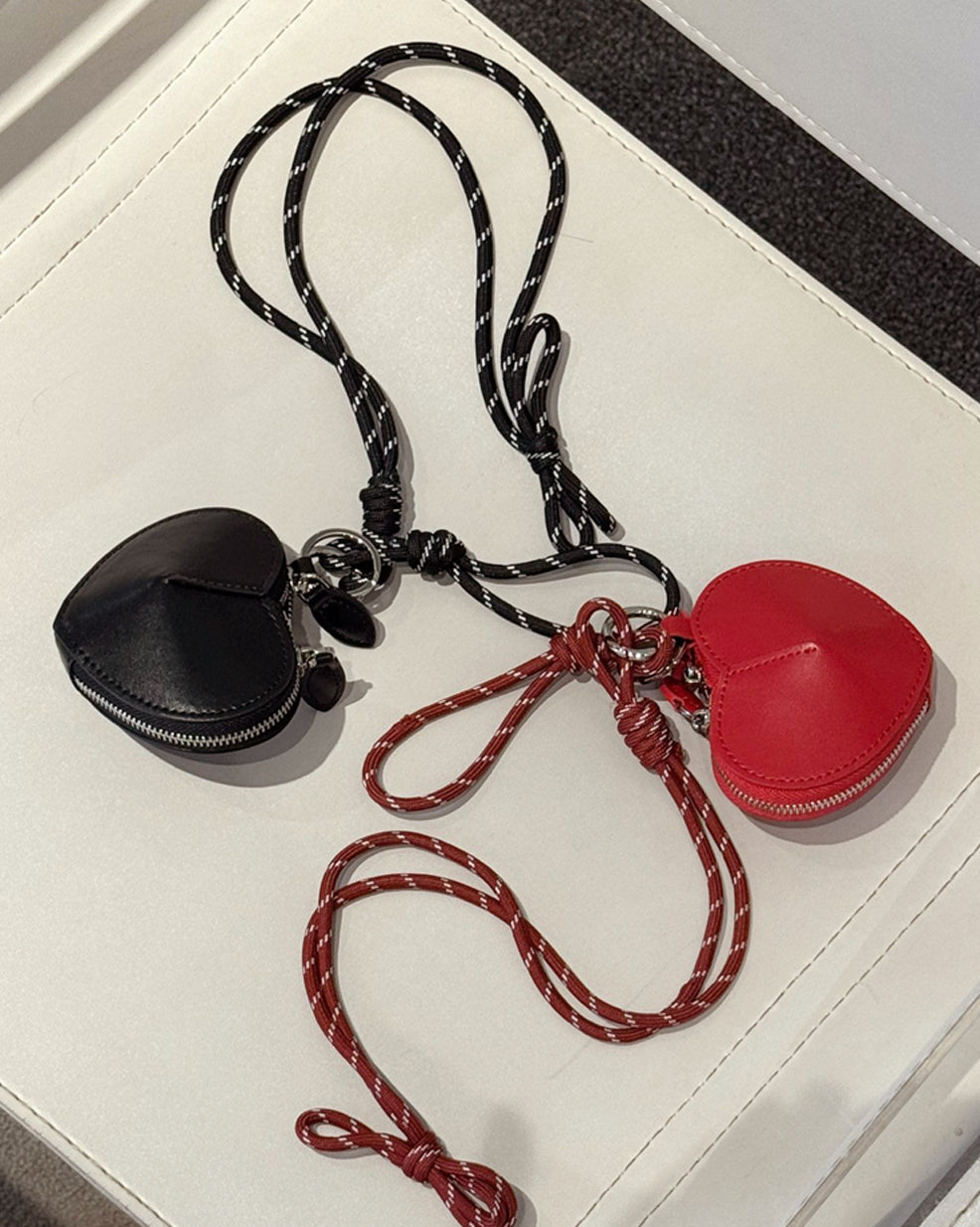 Heart Leather Mini Pouch Charm