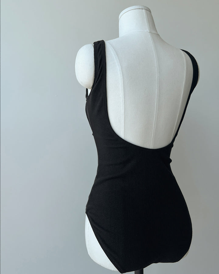 Textured Square Neck One-Piece Swimsuit