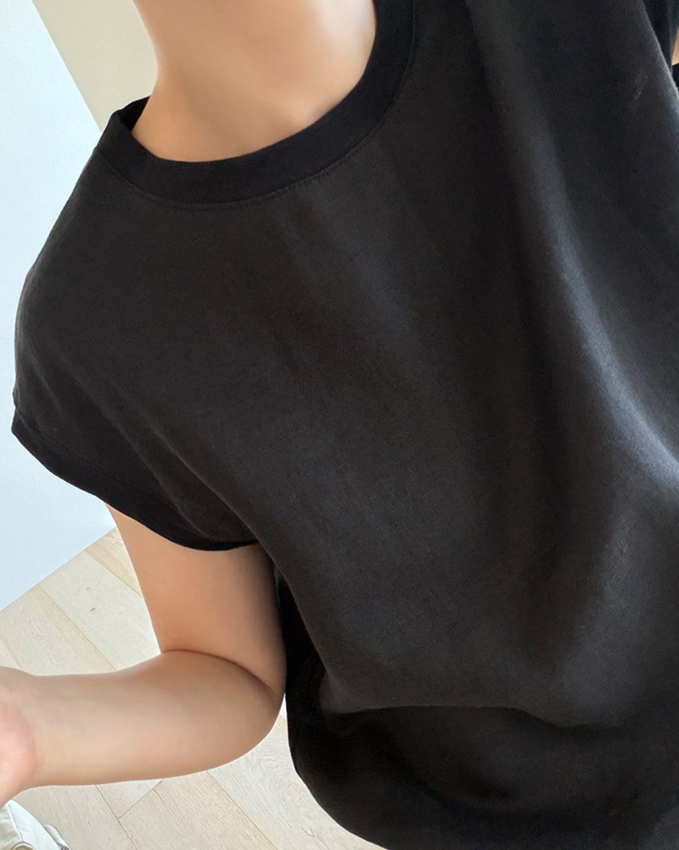 Linen Blend Cap Sleeve Tank Top