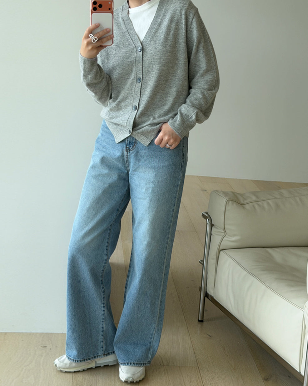 エッセンシャル カシミヤメリノ Vネックカーディガン