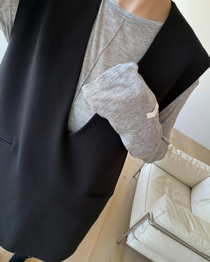 Sheer Center Seam Long Sleeve Tee