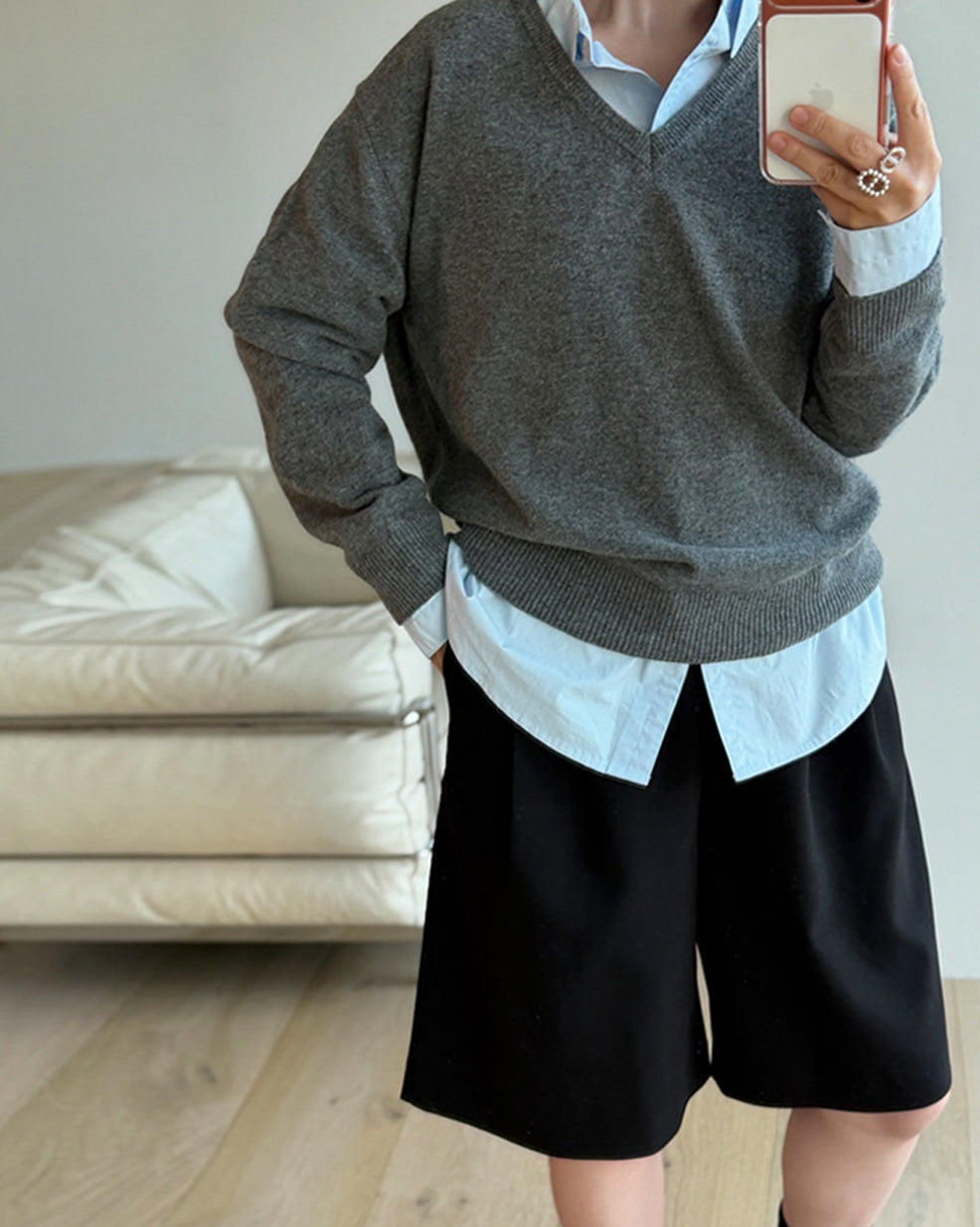 Cashmere Blend Classic V-Neck Knit