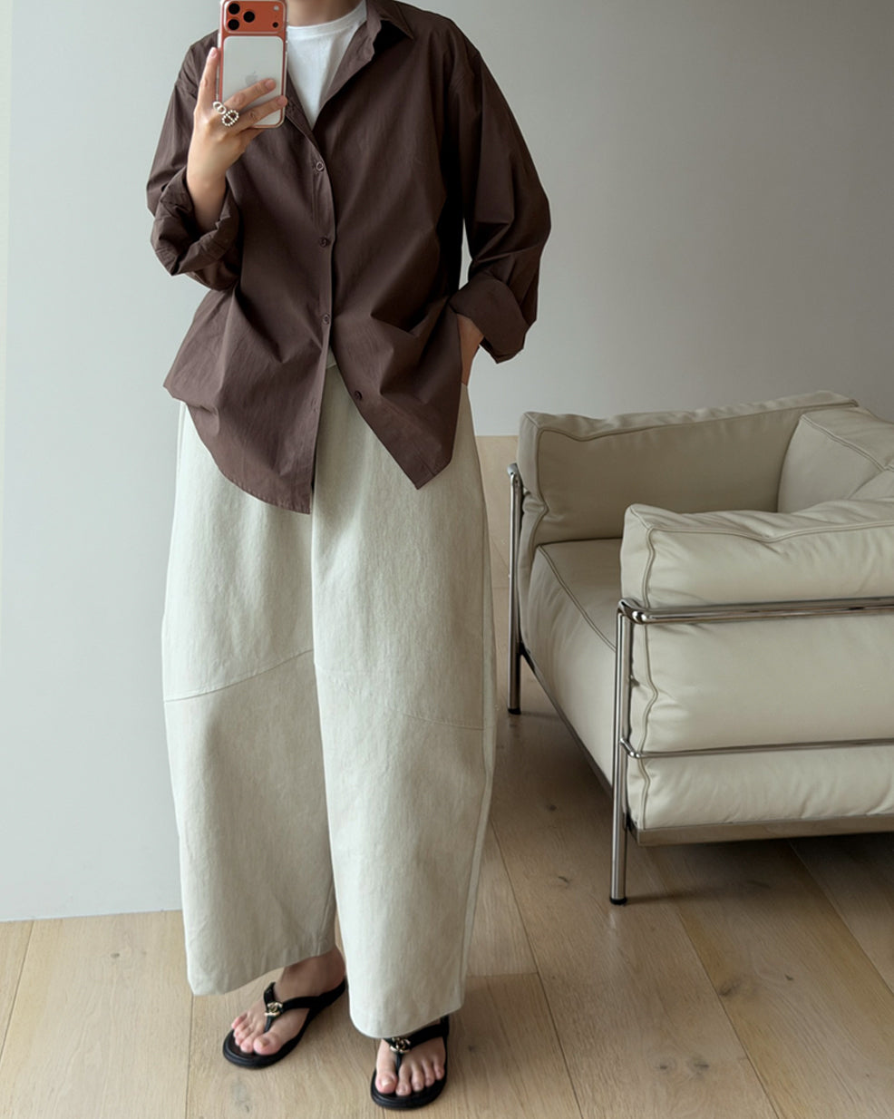 Relaxed Roll-Up Cotton Shirt