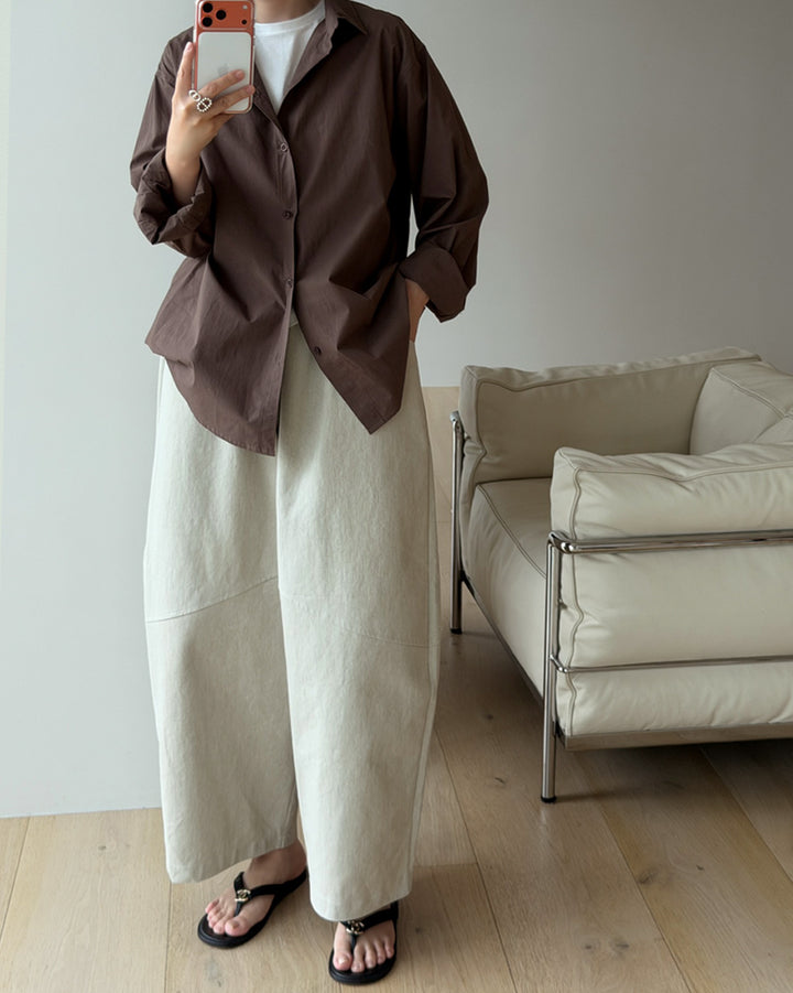 Relaxed Roll-Up Cotton Shirt