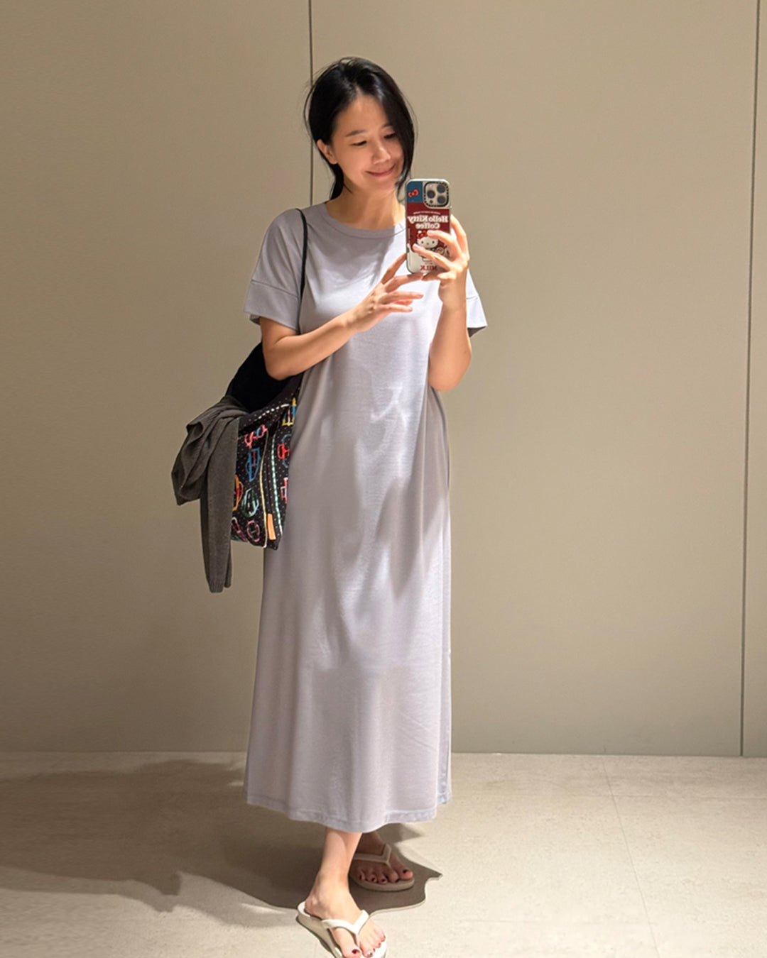 Relaxed Short Sleeve Maxi T-Shirt Dress