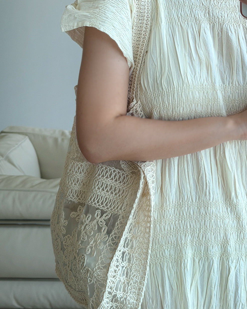 Embroidered Lace Shoulder Bag