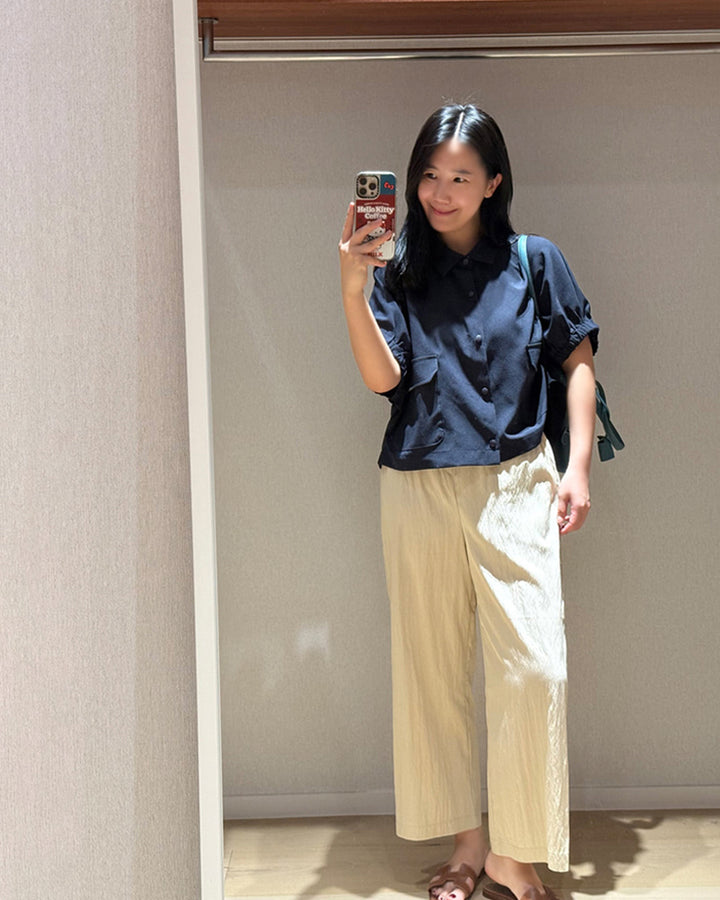 Crinkle Wide Leg Pants
