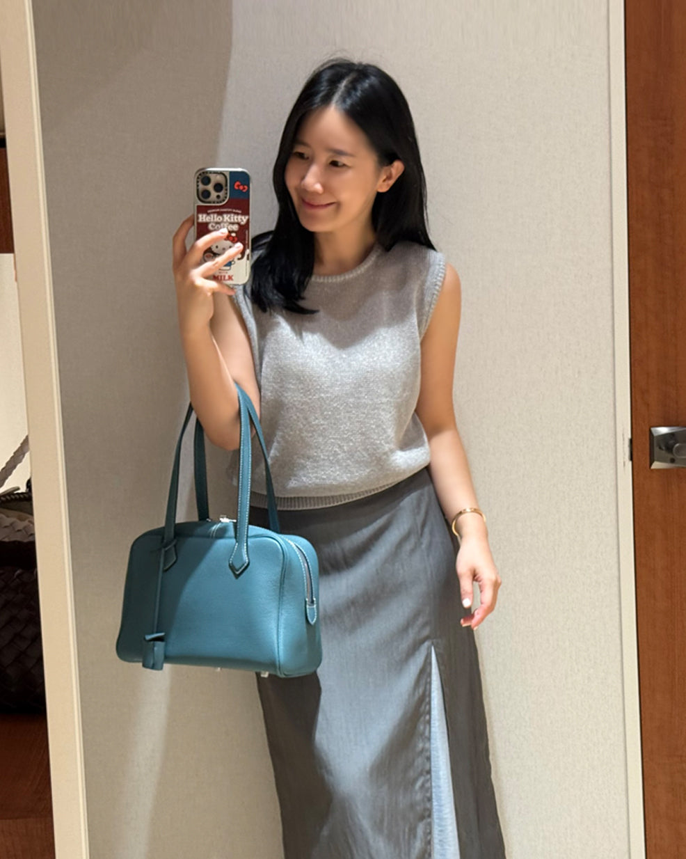 Sheer Silk Blend Knit Vest