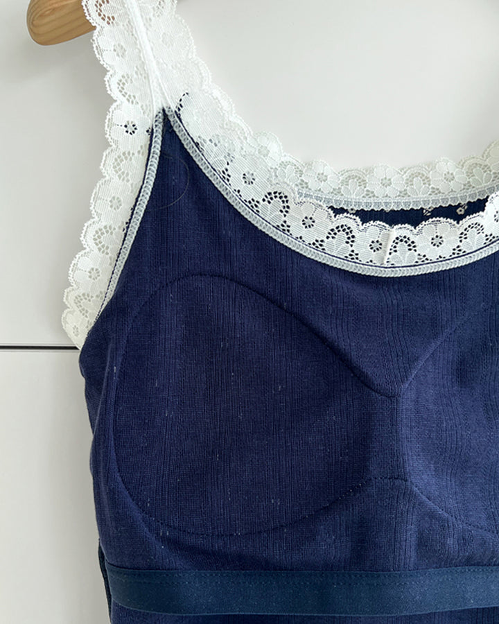 Lace Trim Ribbon Pointelle Cami Top