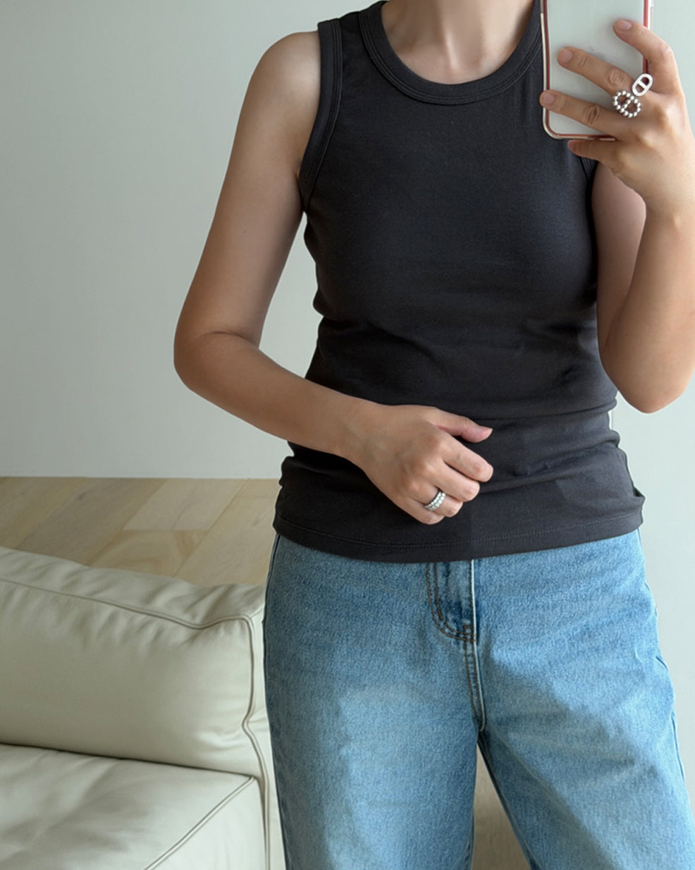 Premium Blend Wide-Leg Classic Denim
