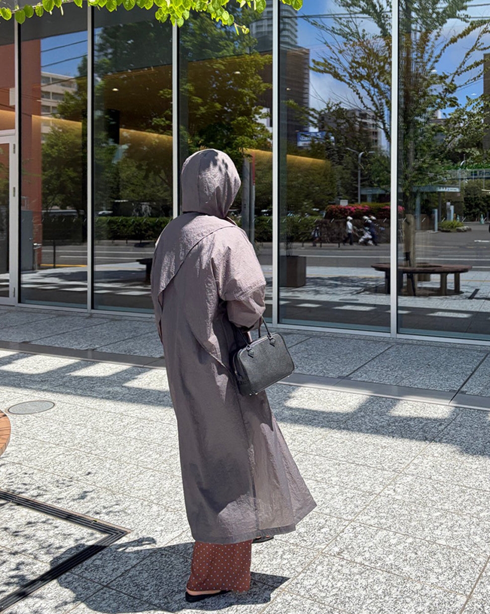 Oversized Hooded Long Windbreaker Coat