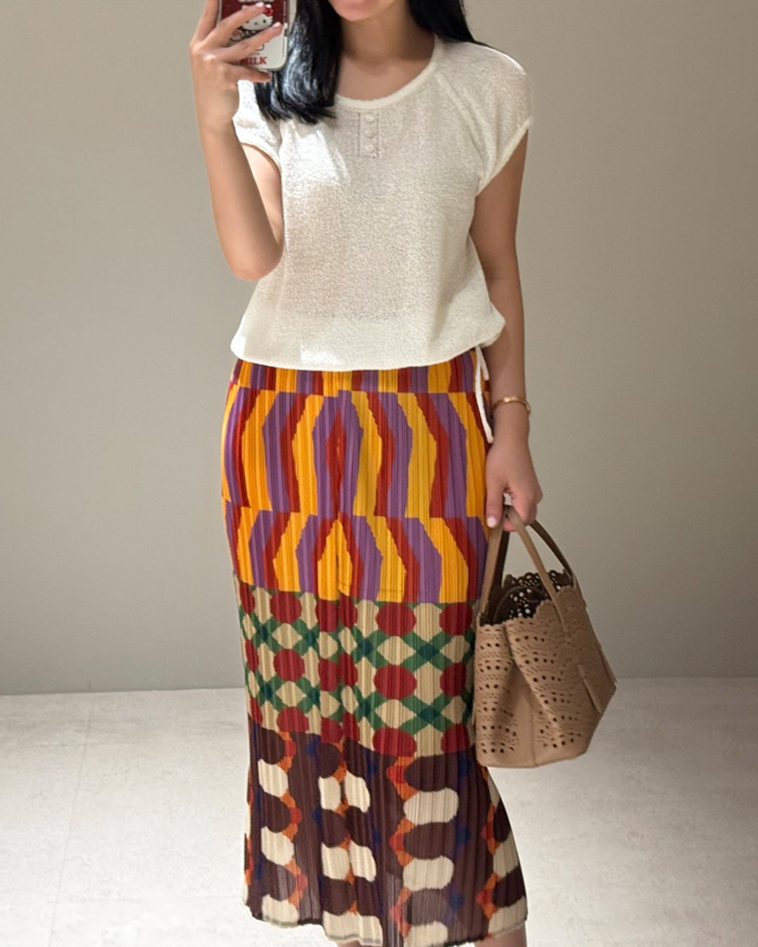 Lightweight Sheer Knit Henley Top