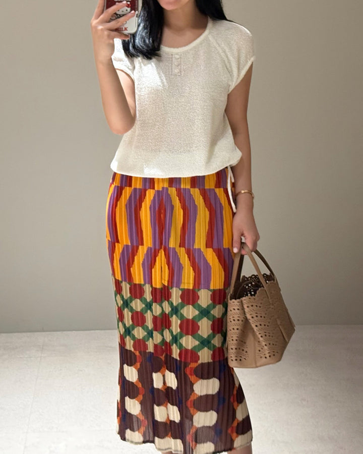 Lightweight Sheer Knit Henley Top