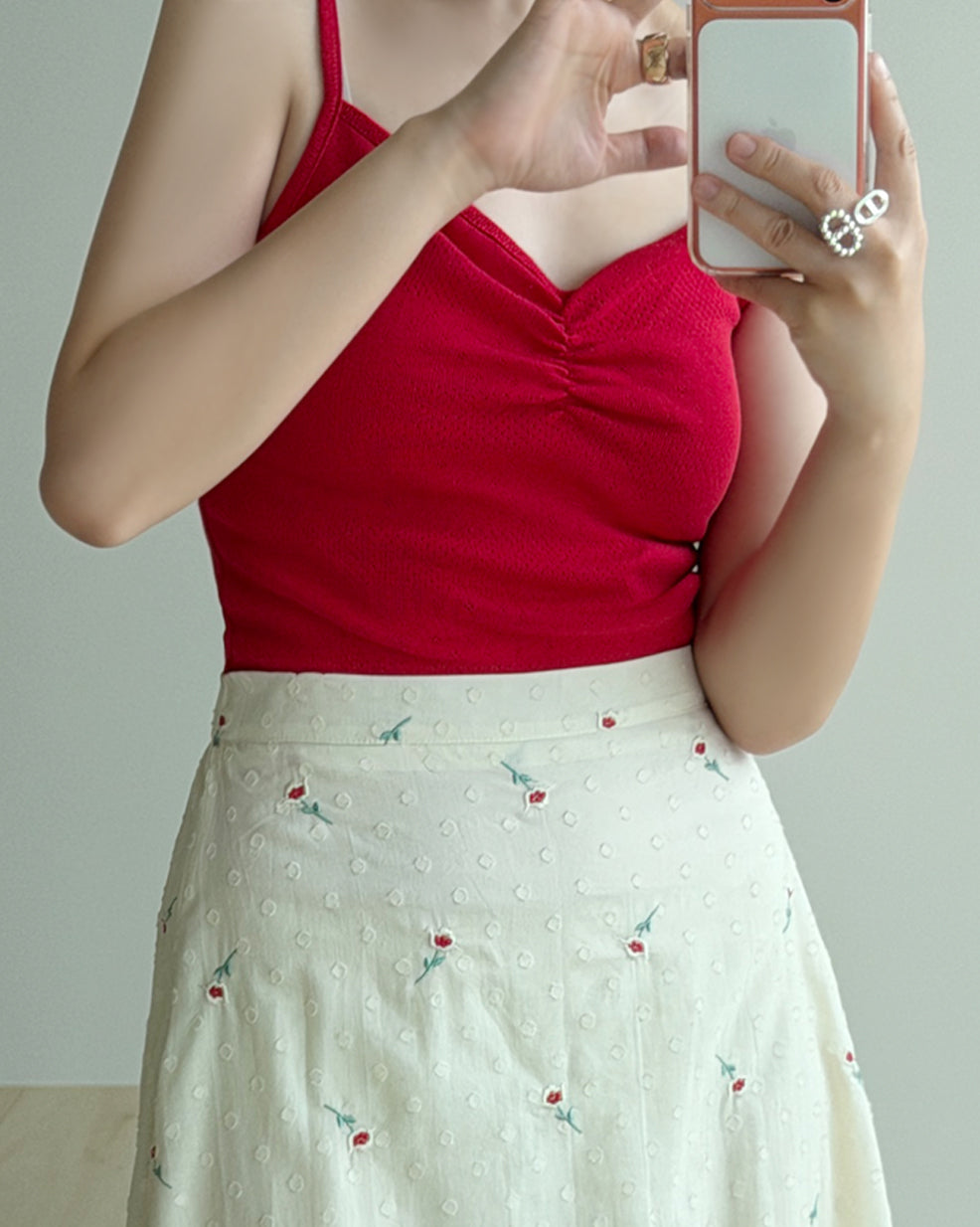 V-Neck Eyelet Cami Top
