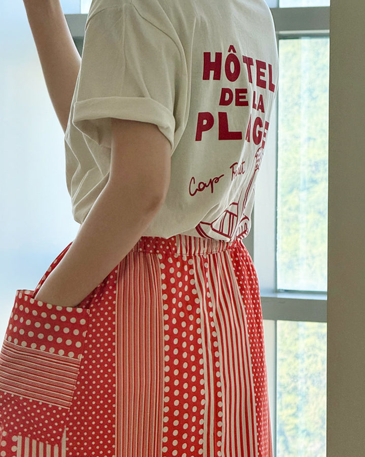 Vintage Beach Graphic Print Cotton T-Shirt