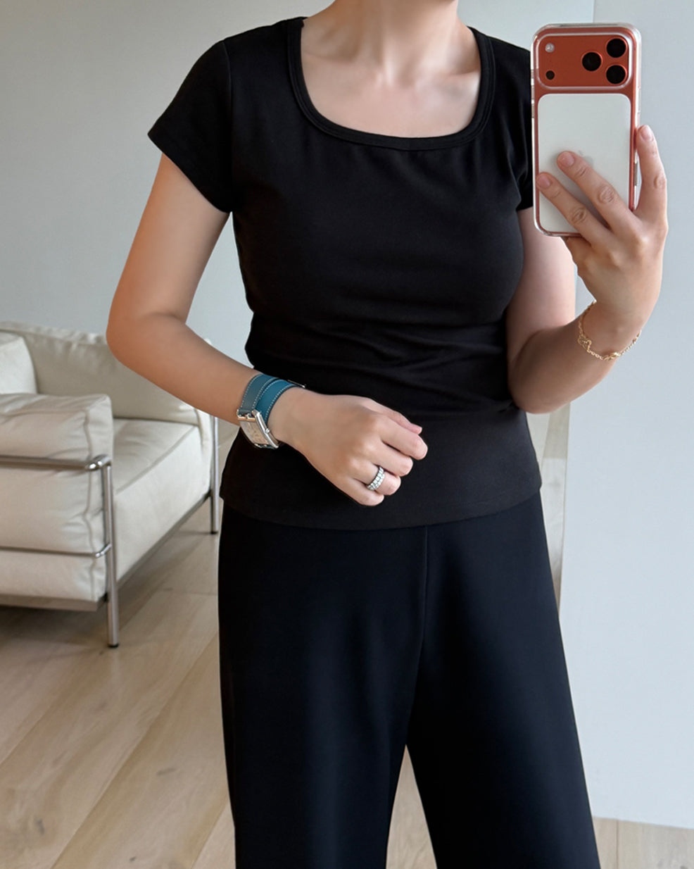 Soft Cotton Modal Scoop Neck Tee