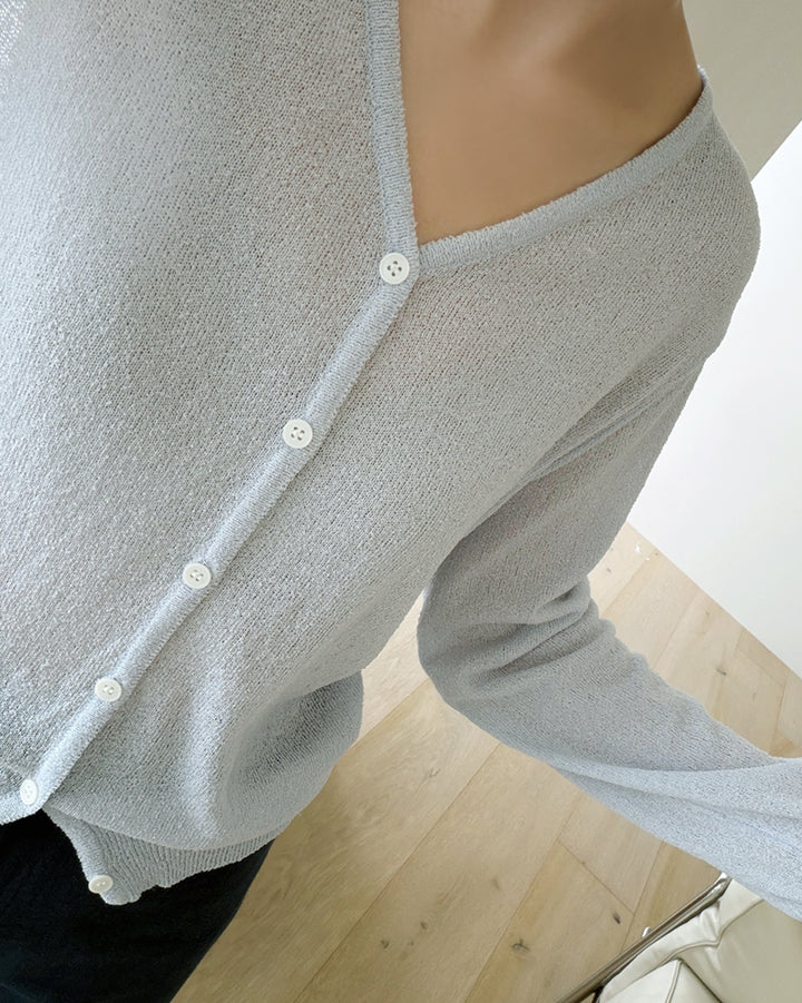 Sheer Lightweight V-Neck Cardigan