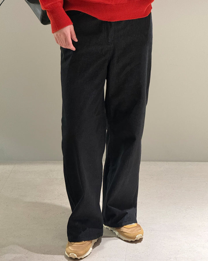 Non-Fade Sheen Elastic-Back Black Denim