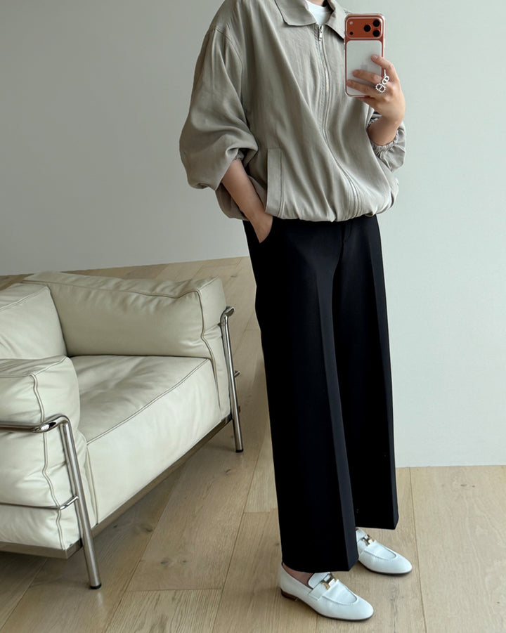 Straight-Leg Creased Trousers