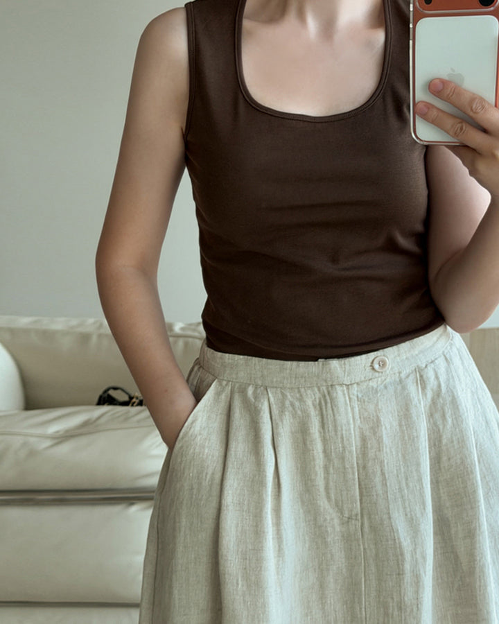 Classic Scoop Neck Cotton Tank Top