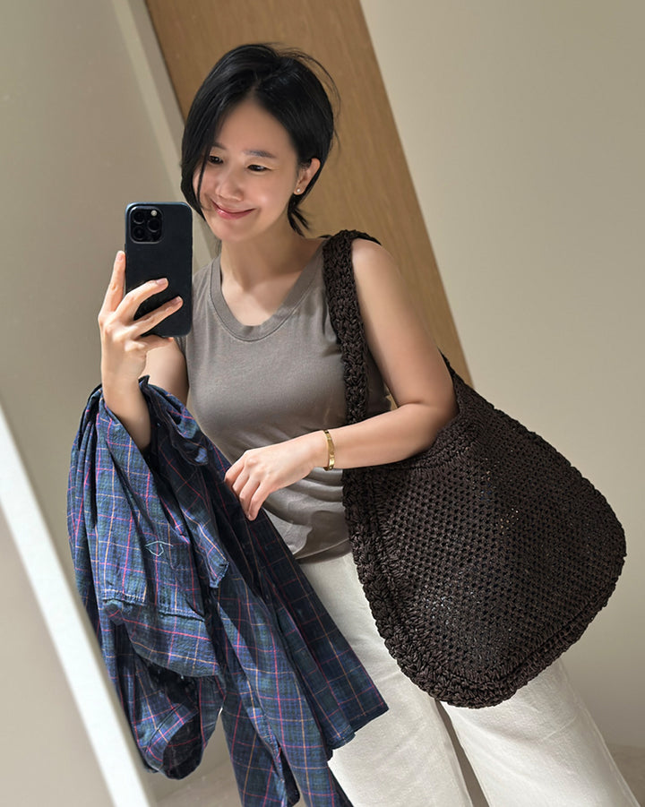 Eco Paper Fiber Crochet Shoulder Bag