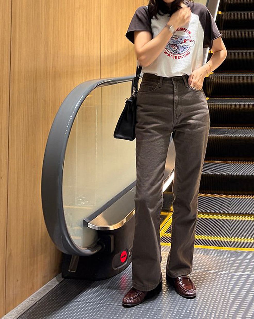 Vintage-Washed Muted Brown Pants
