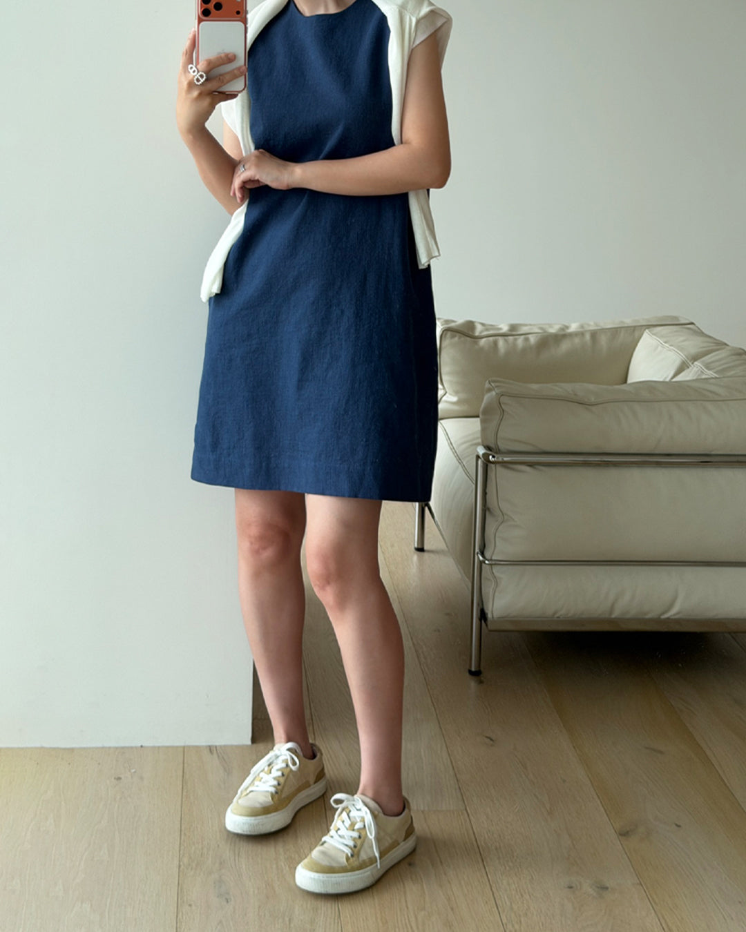 100% Linen Sleeveless A-Line Dress