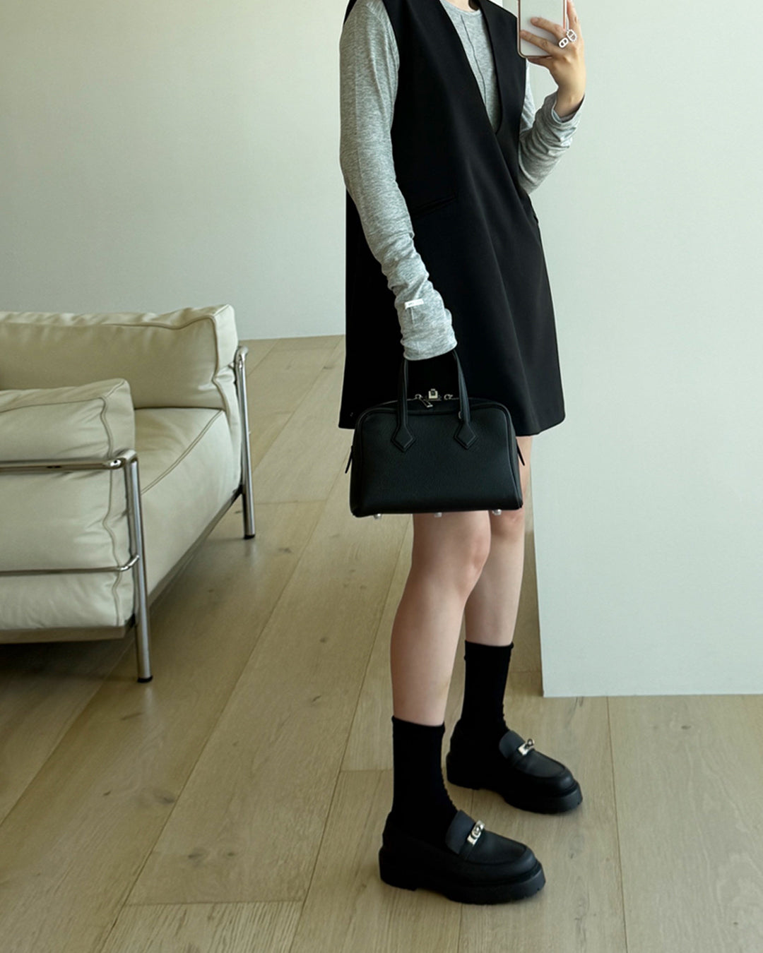 Deep V-Neck Vest Mini Dress
