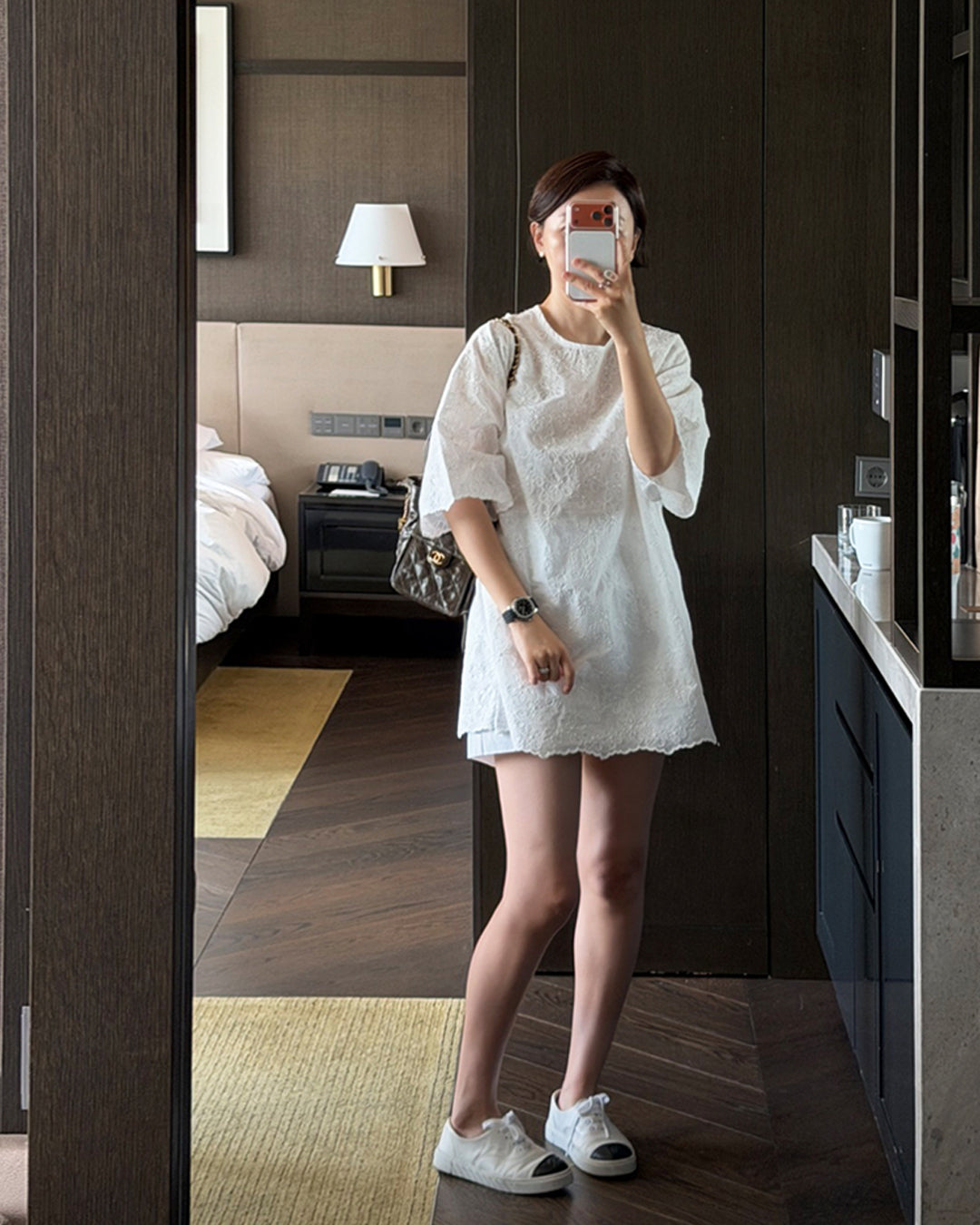 Floral Eyelet Embroidered Mini Dress