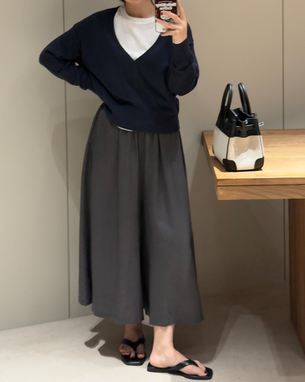 Pleated Wide-Leg Culottes Pants