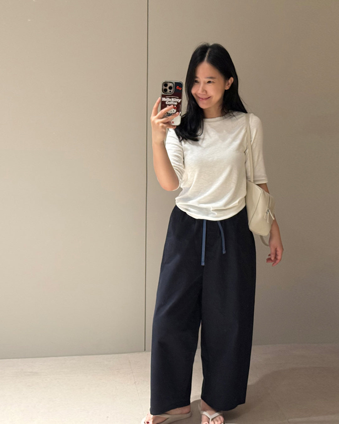Contrast Stitch Easy Pants