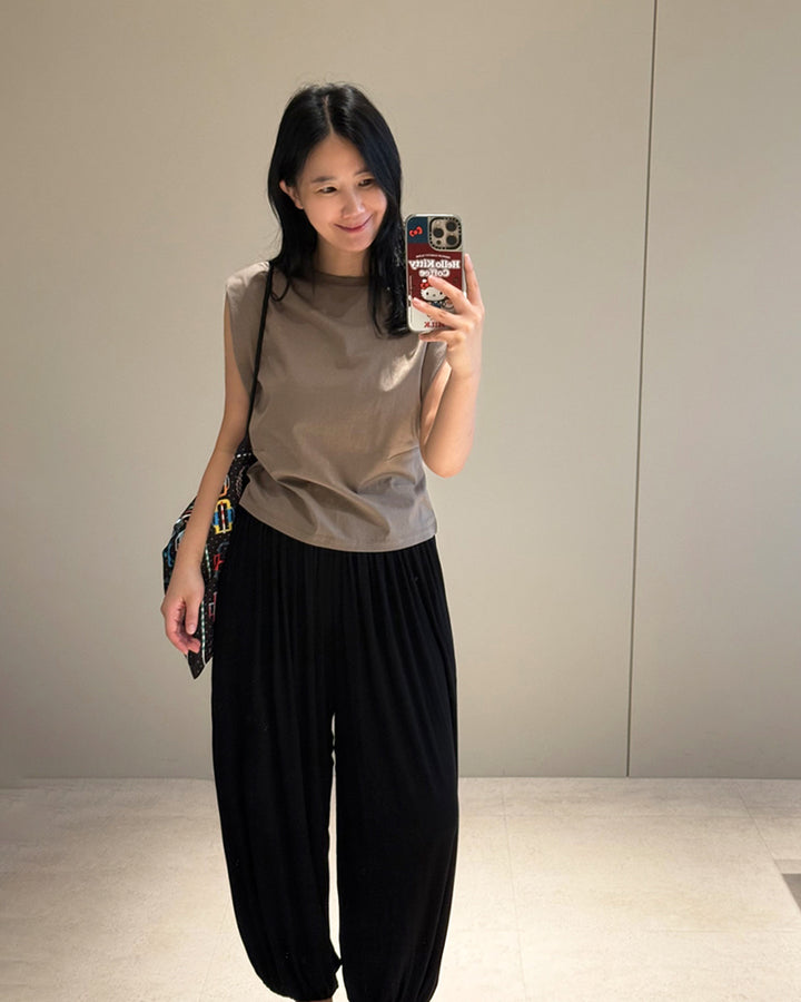 Cotton Cap Sleeveless Top
