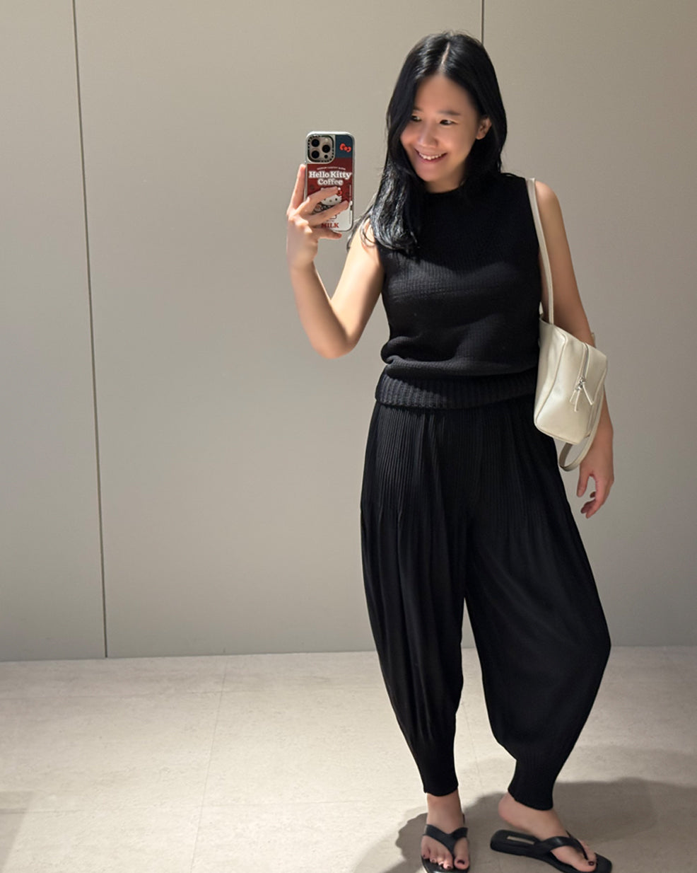 Gradated Pleated Easy Pants
