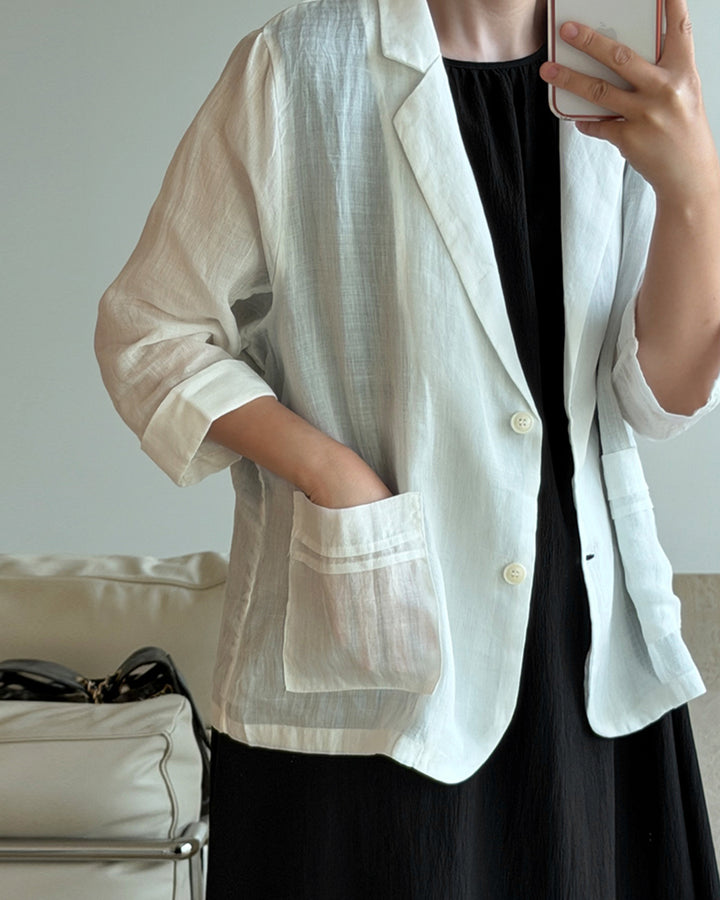 Relaxed Fit Summer Linen Jacket