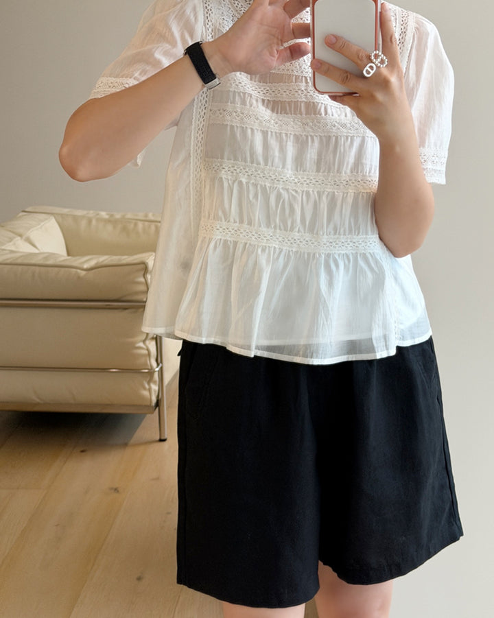 Premium 100% Linen Elastic Waist Shorts