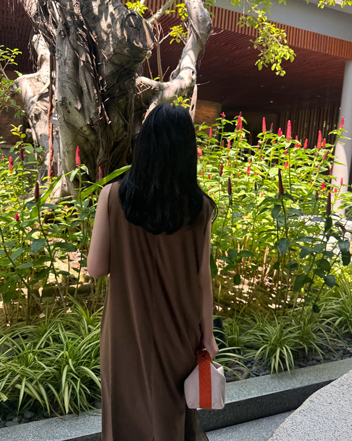 Resort Crinkle Drape Long Dress