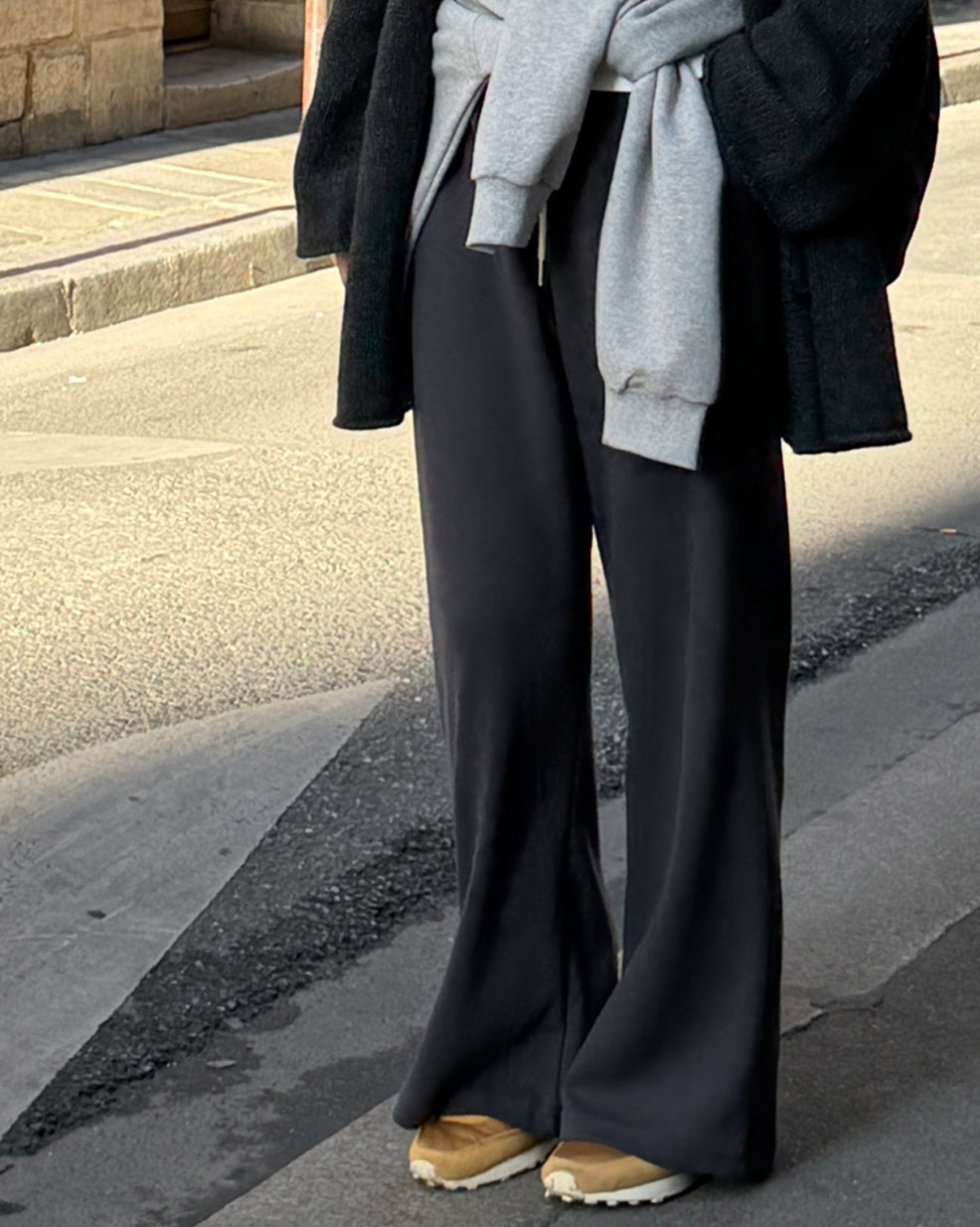 Cozy Wide-Leg Elastic Pants