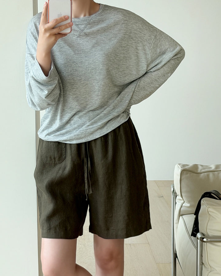 Lightweight Heathered Crewneck Sweatshirt