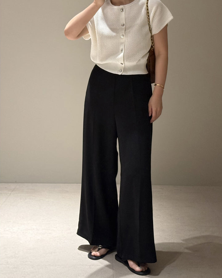 High-Waisted Wide-Leg Trouser Slacks