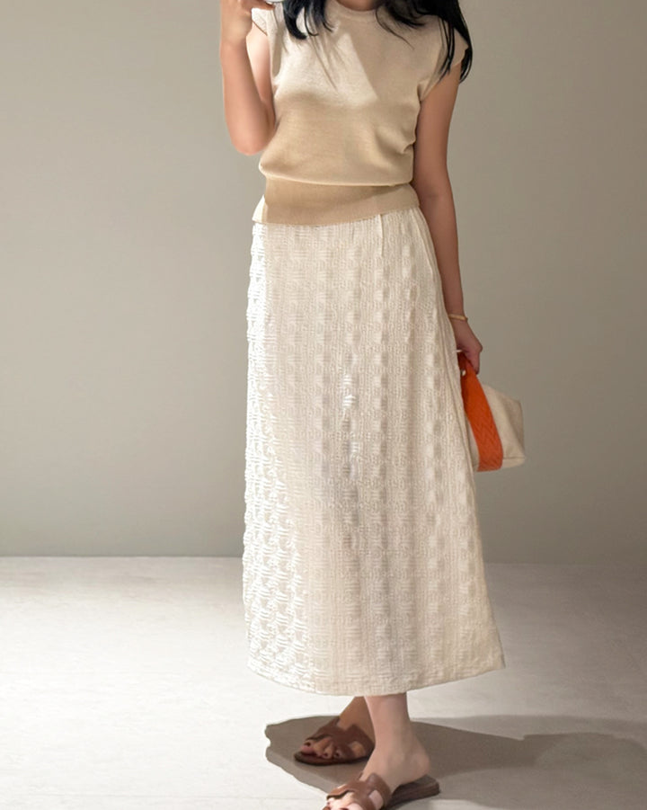 Textured Column Maxi Skirt