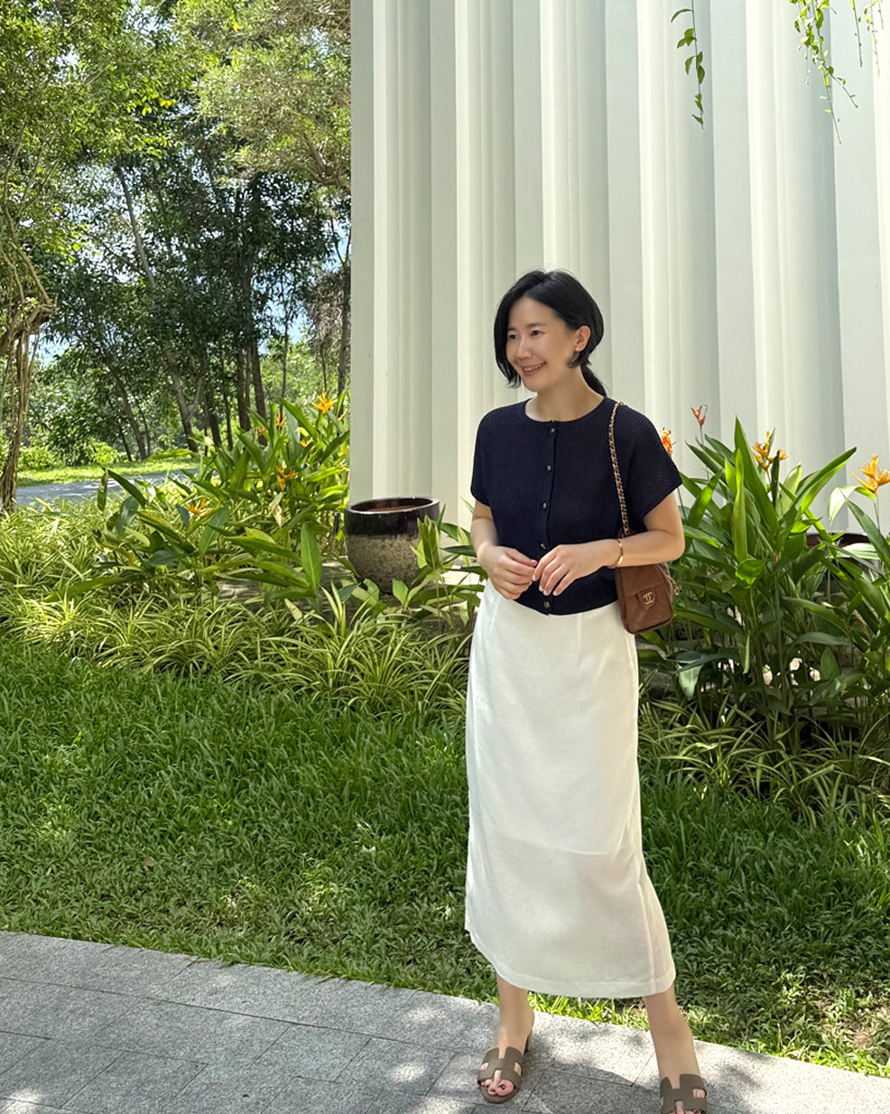 Tencel Linen Blend Long Straight Skirt