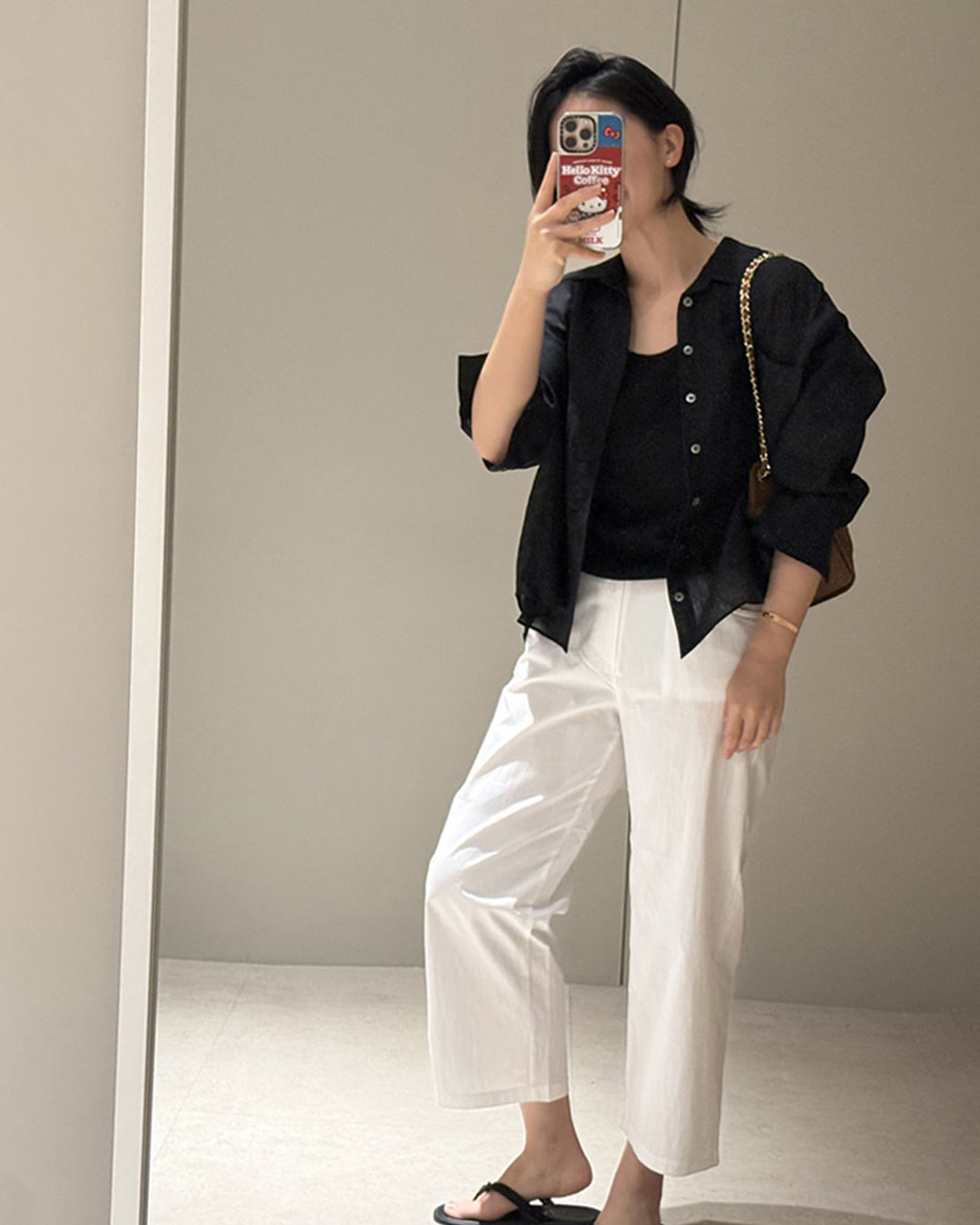 Casual Cotton Blend Daily Crop Pants