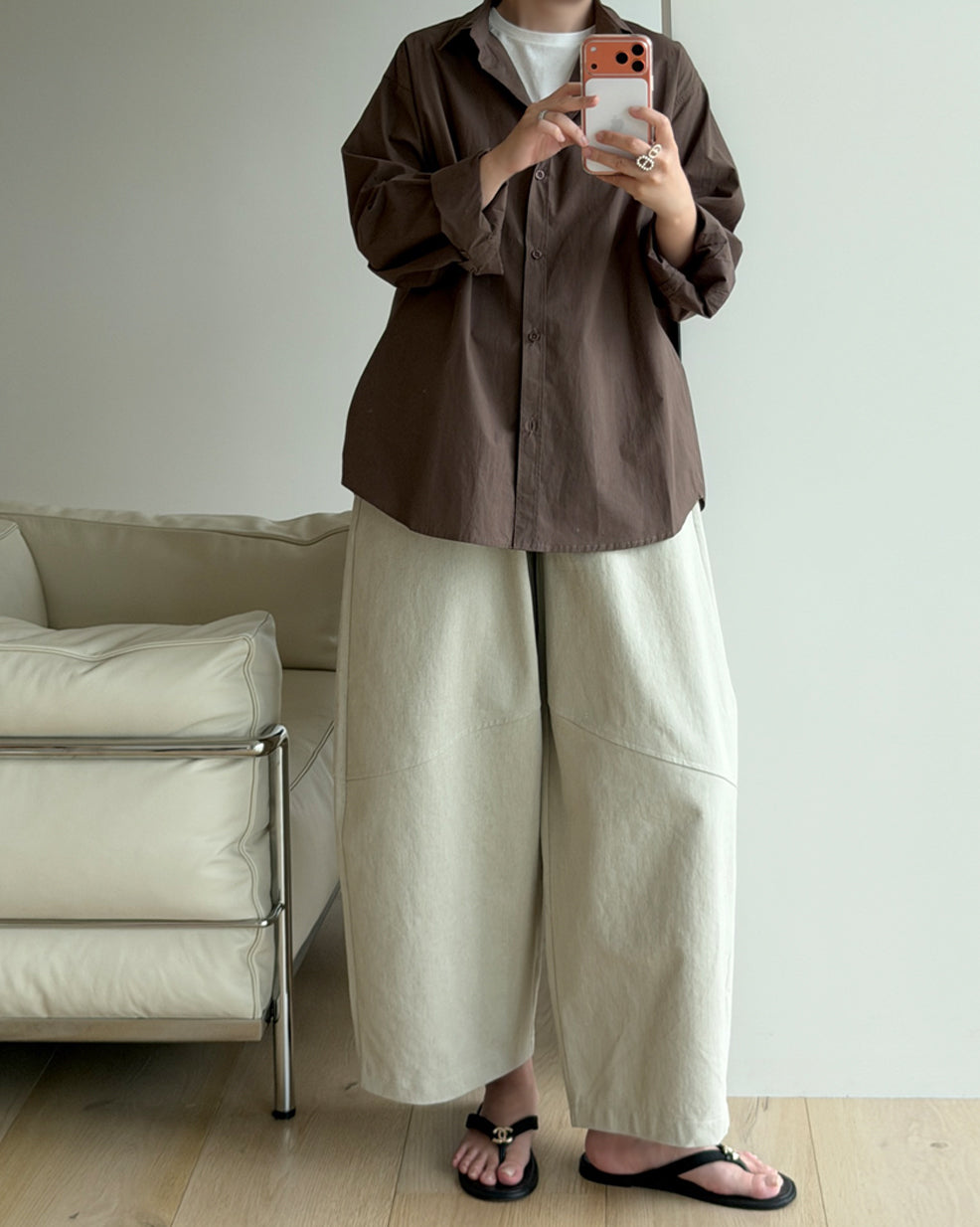 Relaxed Roll-Up Cotton Shirt