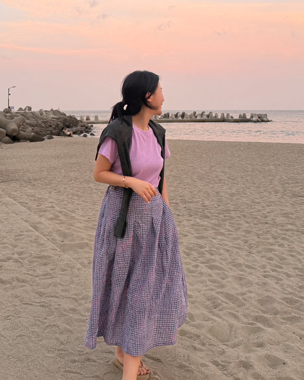 Sheer Knit Long Sleeve V-Neck Cardigan