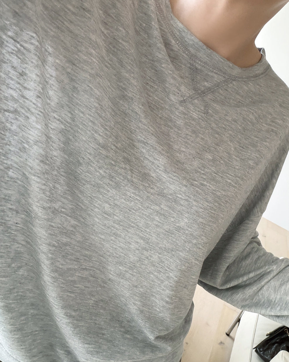 Lightweight Heathered Crewneck Sweatshirt