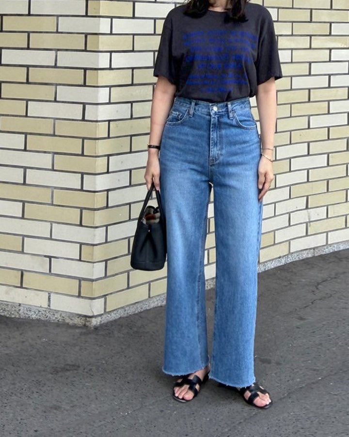 リネンブレンド レタリング エブリデイTシャツ