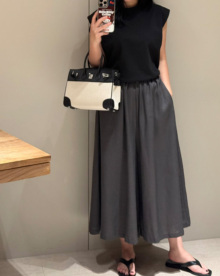 Cap Sleeve Crewneck Essential Top