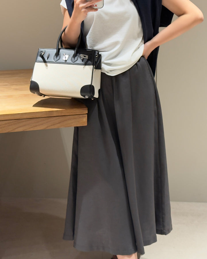Pleated Wide-Leg Culottes Pants