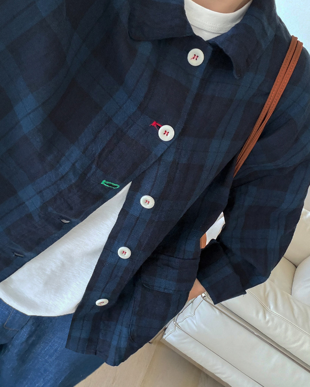 100% Linen Tartan Check Lightweight Shacket